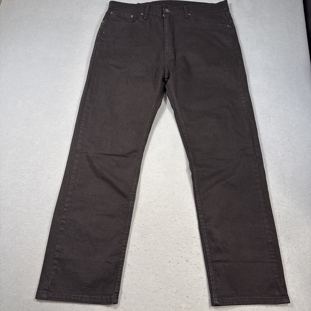 Levis 505 Jeans Mens 36x30 Black Regular Straight Leg Y2K 100% Cotton Denim
